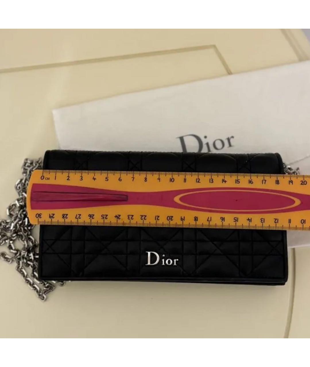 CHRISTIAN DIOR Черная кожаная сумка через плечо, фото 6