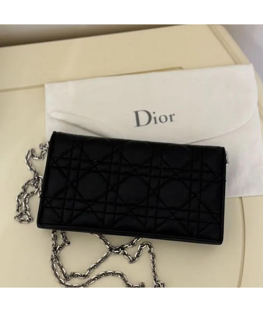 CHRISTIAN DIOR Черная кожаная сумка через плечо, фото 5