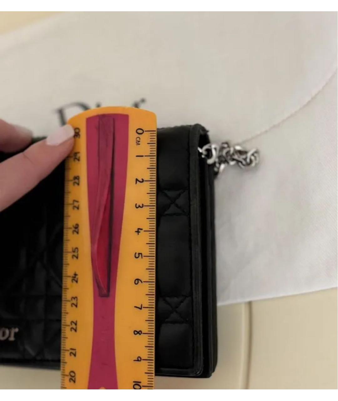 CHRISTIAN DIOR Черная кожаная сумка через плечо, фото 7