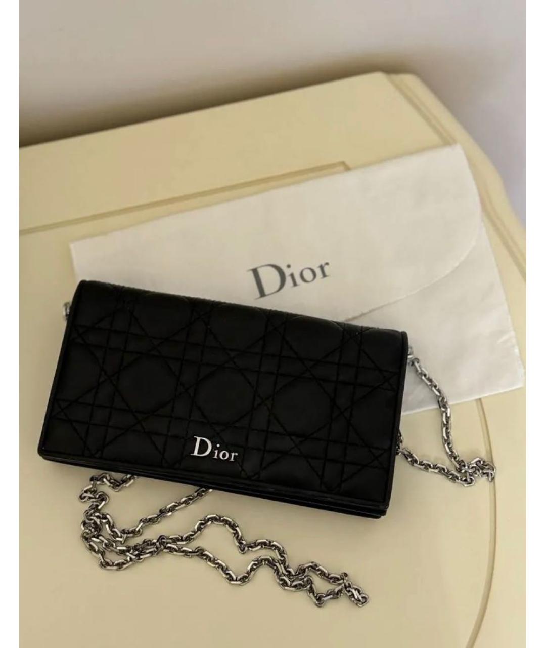 CHRISTIAN DIOR Черная кожаная сумка через плечо, фото 8