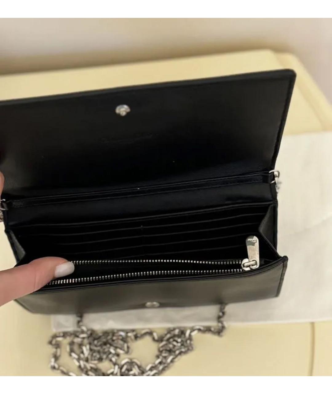 CHRISTIAN DIOR Черная кожаная сумка через плечо, фото 3