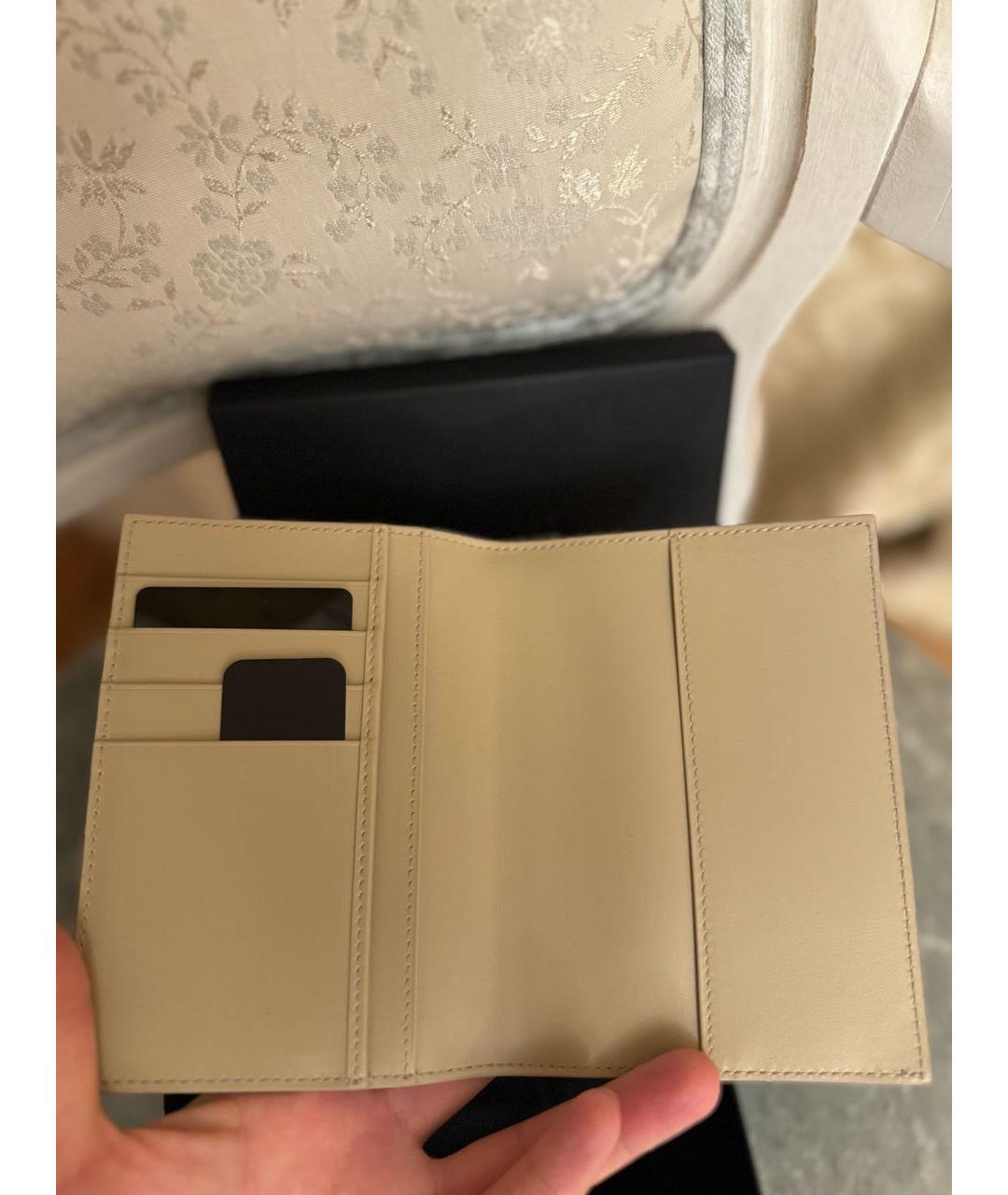 DOLCE&GABBANA Бежевый кожаный кошелек, фото 4