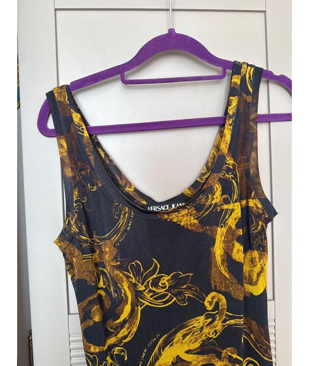 VERSACE Мульти полиамидовое коктейльное платье, фото 4