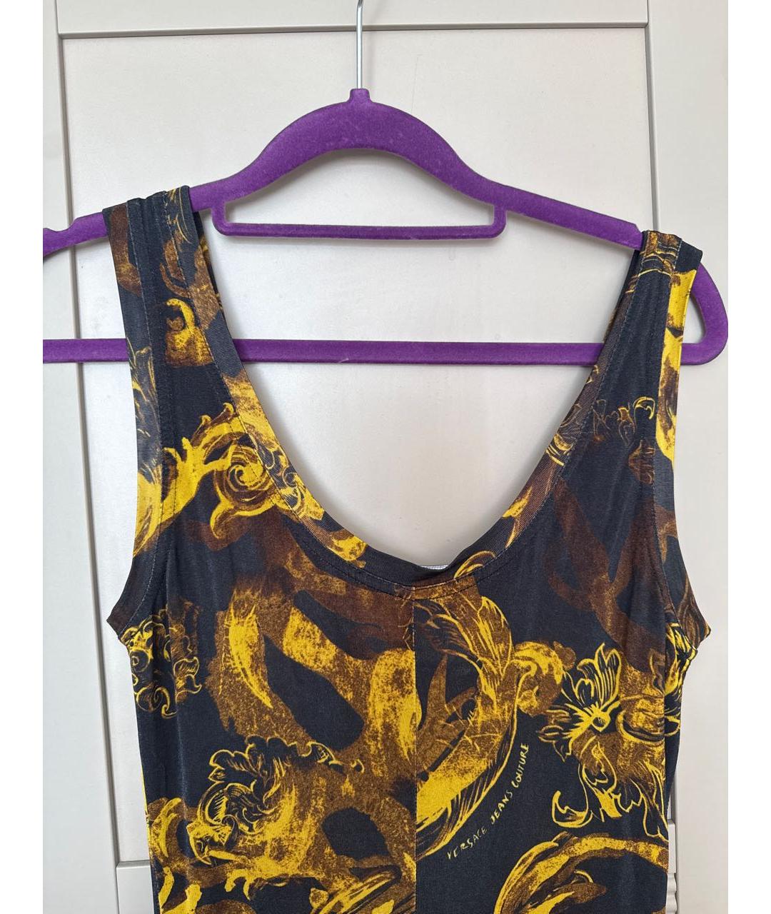 VERSACE Мульти полиамидовое коктейльное платье, фото 5