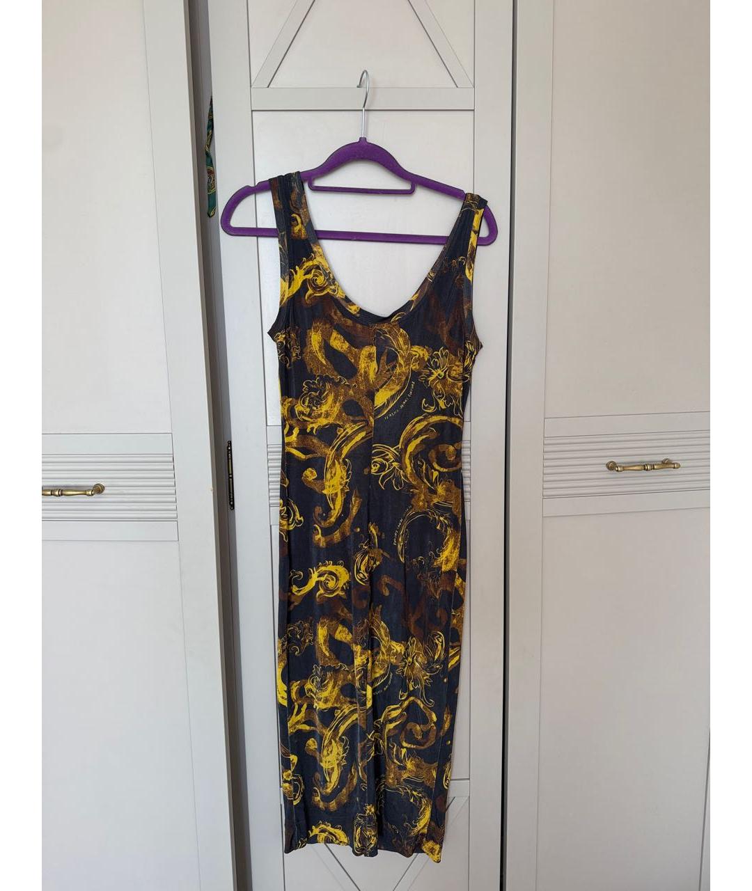 VERSACE Мульти полиамидовое коктейльное платье, фото 3