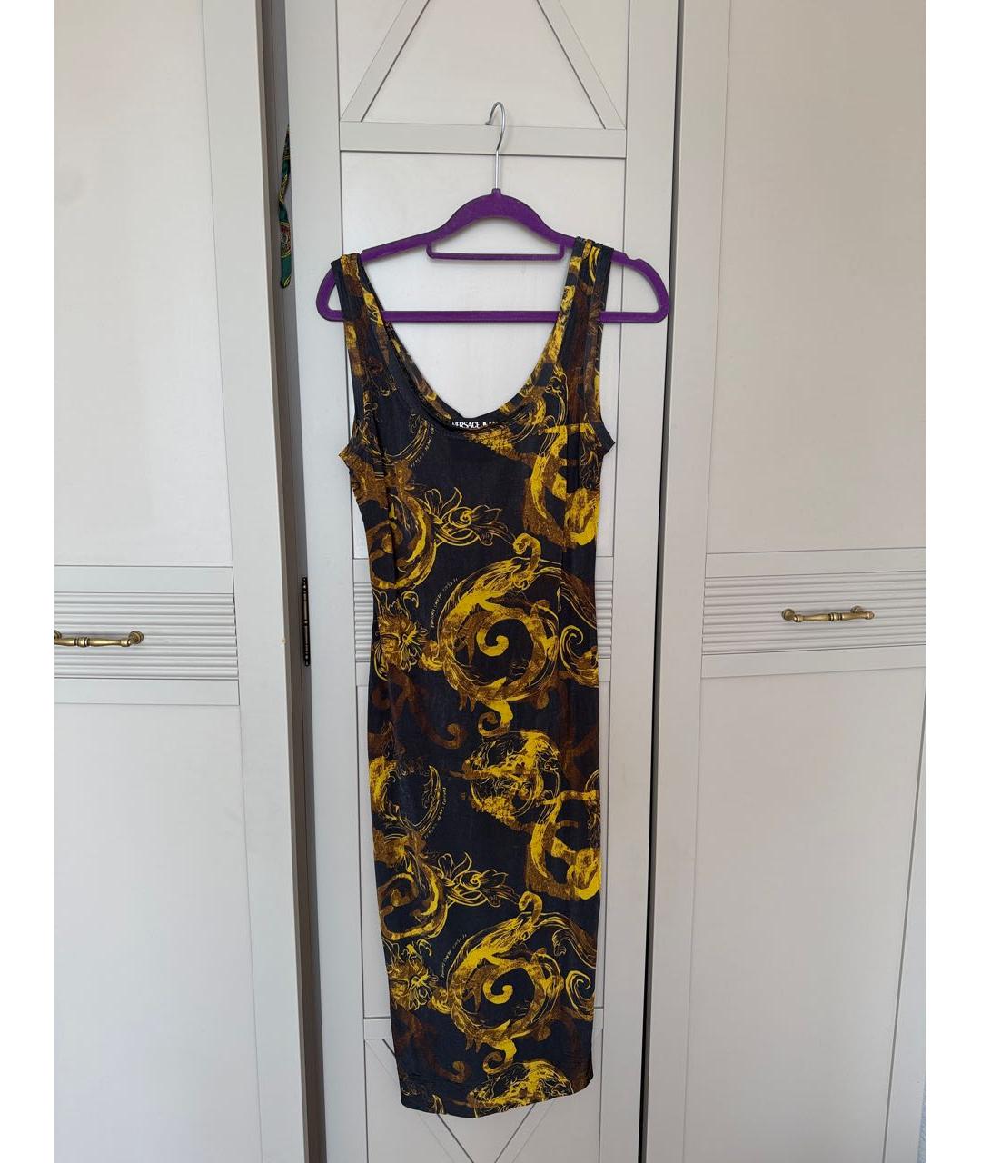 VERSACE Мульти полиамидовое коктейльное платье, фото 6