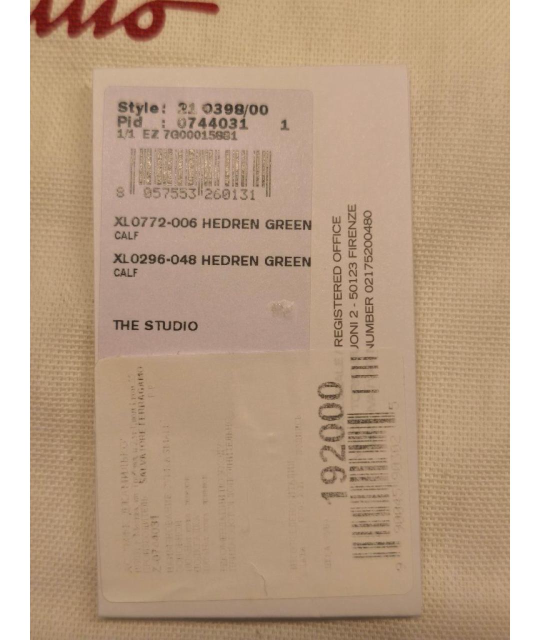 FERRAGAMO Салатовая кожаная сумка с короткими ручками, фото 5