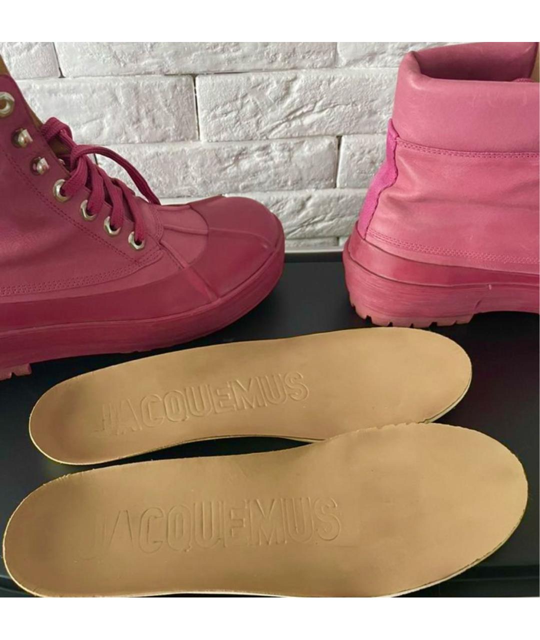 JACQUEMUS Розовые кожаные ботинки, фото 5