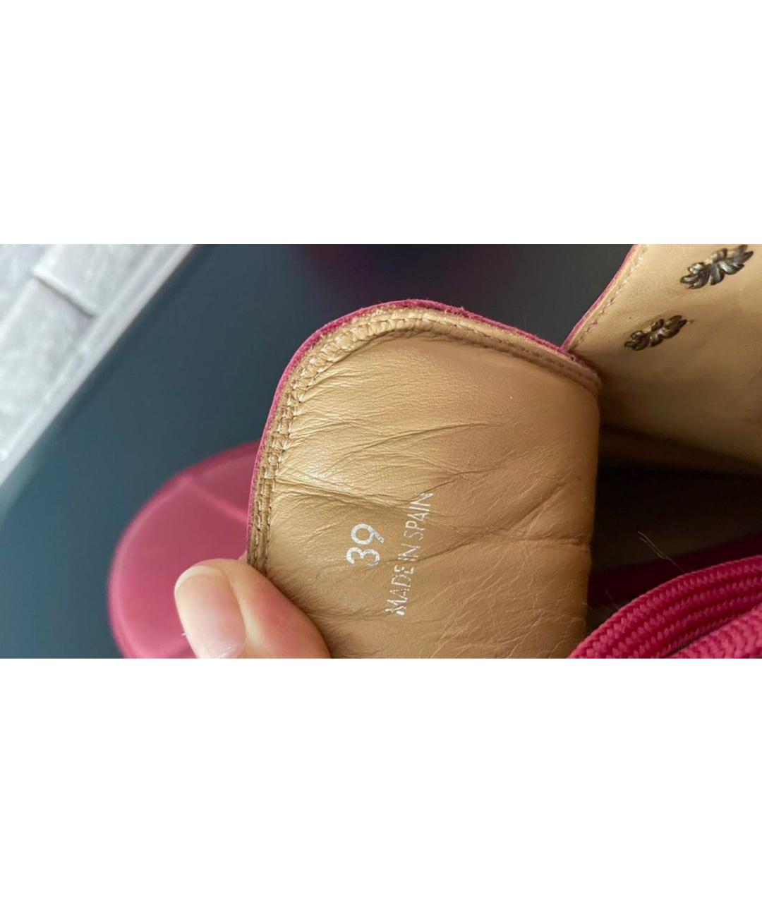 JACQUEMUS Розовые кожаные ботинки, фото 4