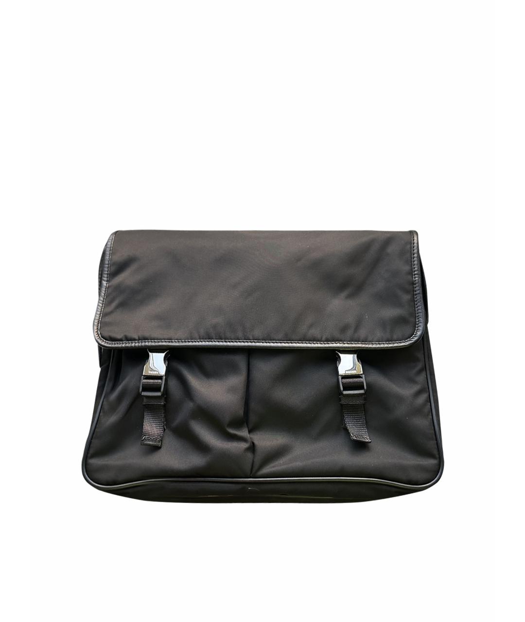 PRADA Черный тканевый портфель, фото 1