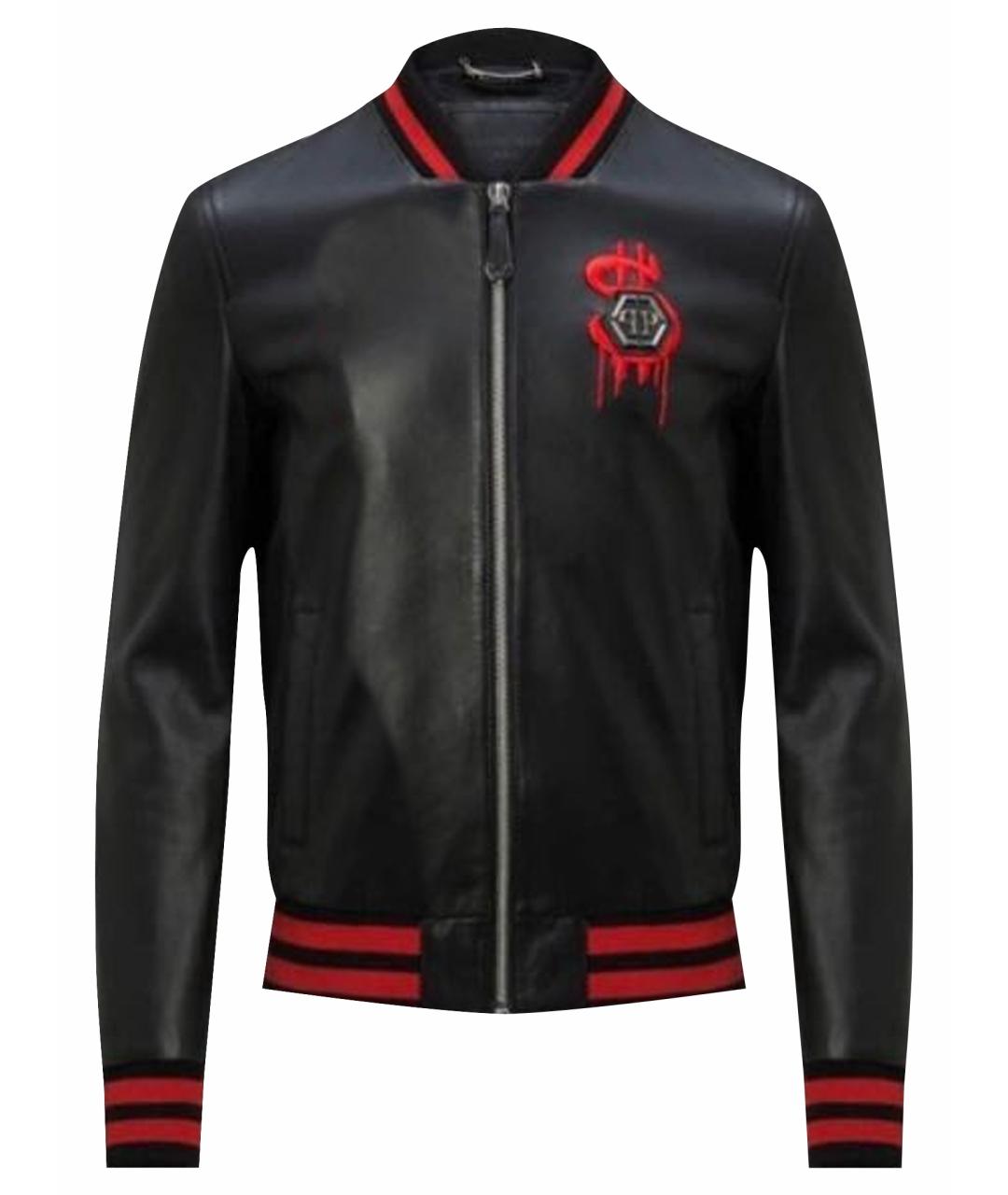 PHILIPP PLEIN Черная кожаная куртка, фото 1