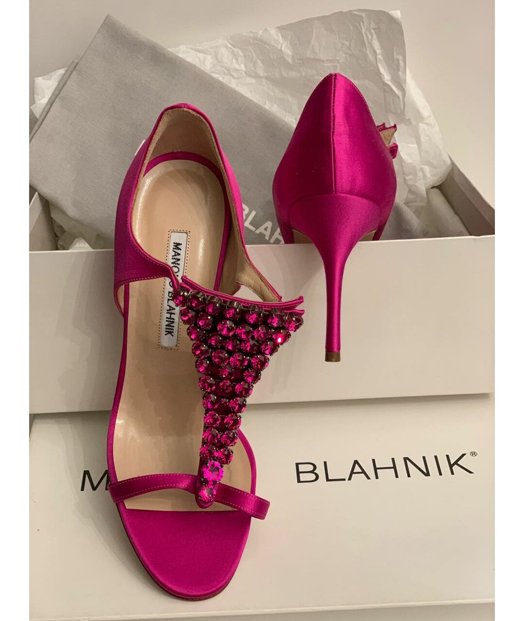 MANOLO BLAHNIK Фуксия босоножки, фото 3