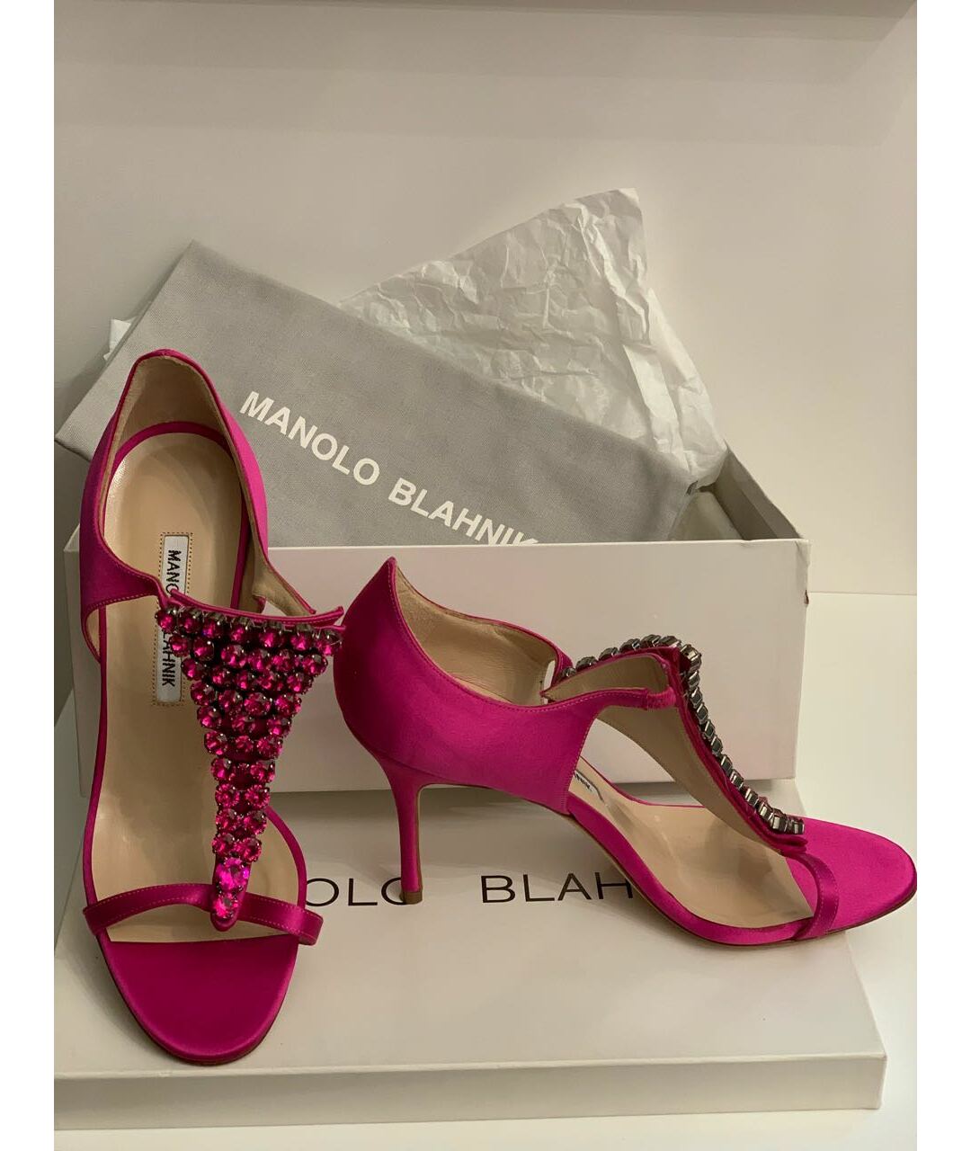 MANOLO BLAHNIK Фуксия босоножки, фото 5