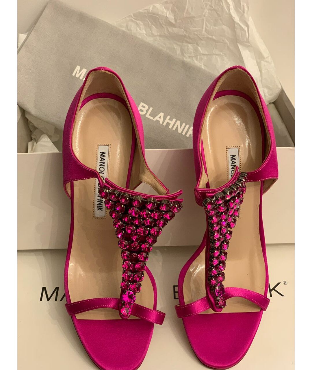 MANOLO BLAHNIK Фуксия босоножки, фото 2