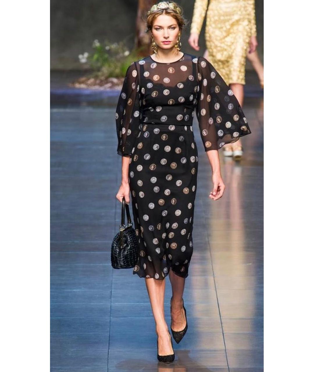 DOLCE&GABBANA Черное шелковое вечернее платье, фото 5