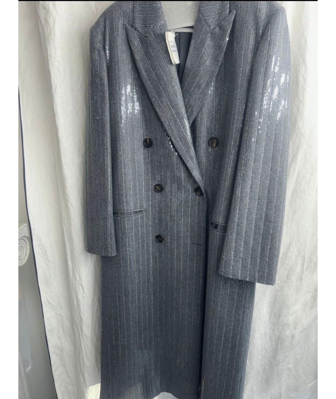BRUNELLO CUCINELLI Серое кашемировое пальто, фото 2