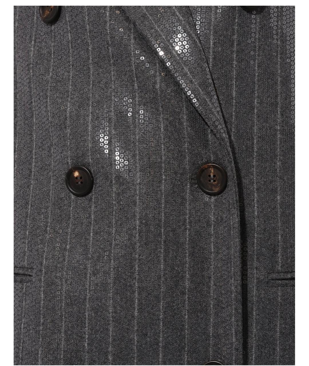 BRUNELLO CUCINELLI Серое кашемировое пальто, фото 3