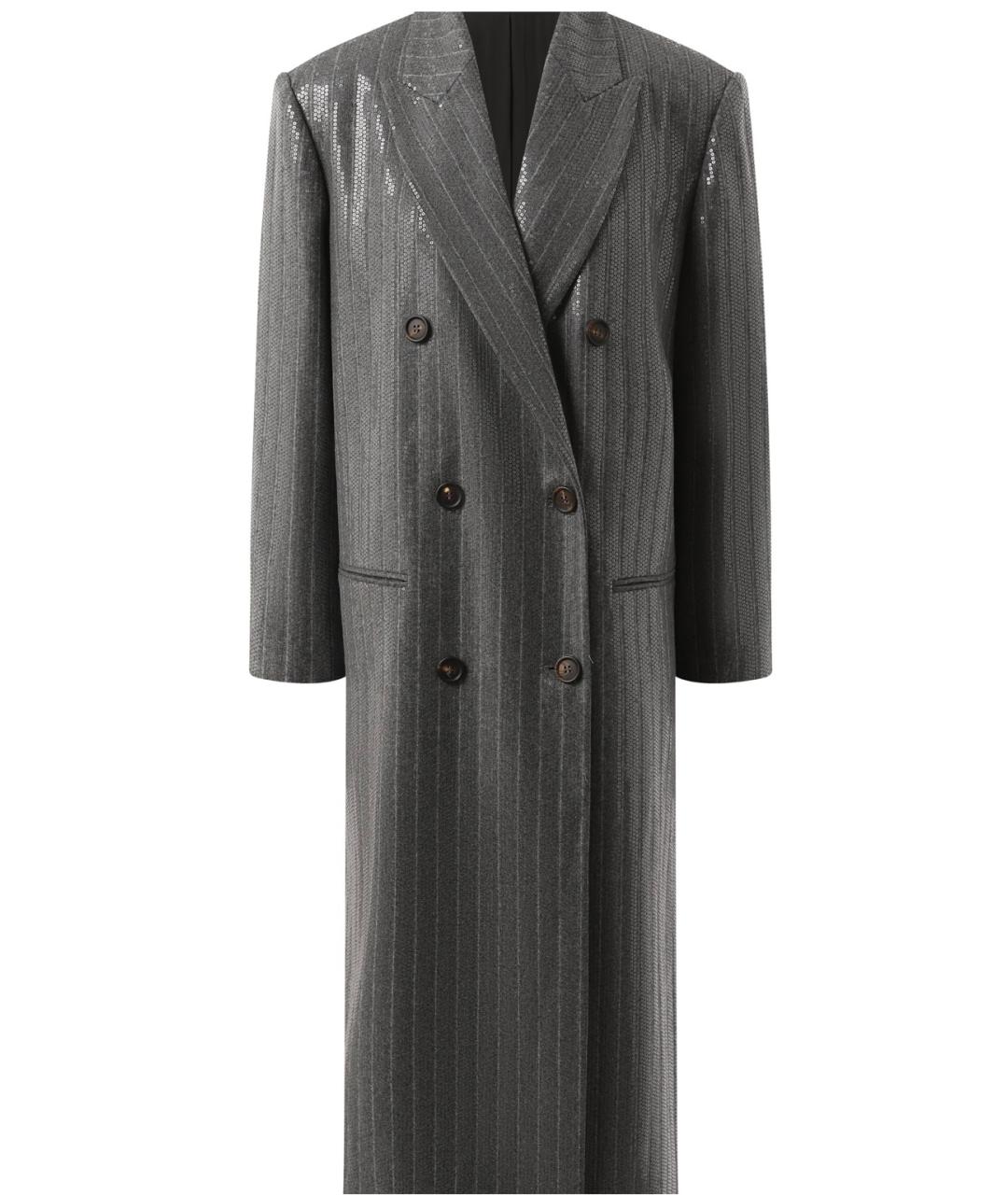 BRUNELLO CUCINELLI Серое кашемировое пальто, фото 1