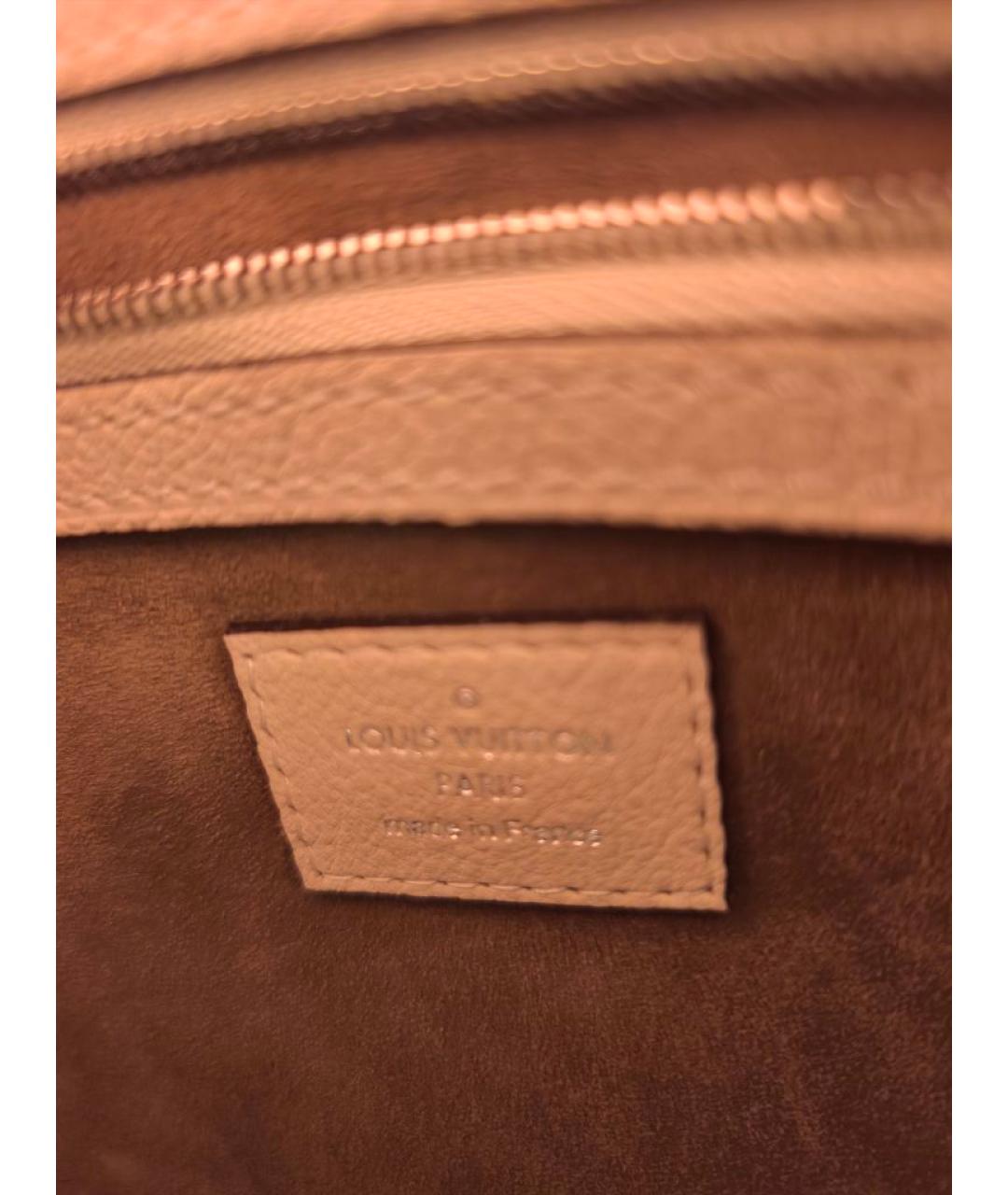 LOUIS VUITTON Бежевая кожаная сумка с короткими ручками, фото 2