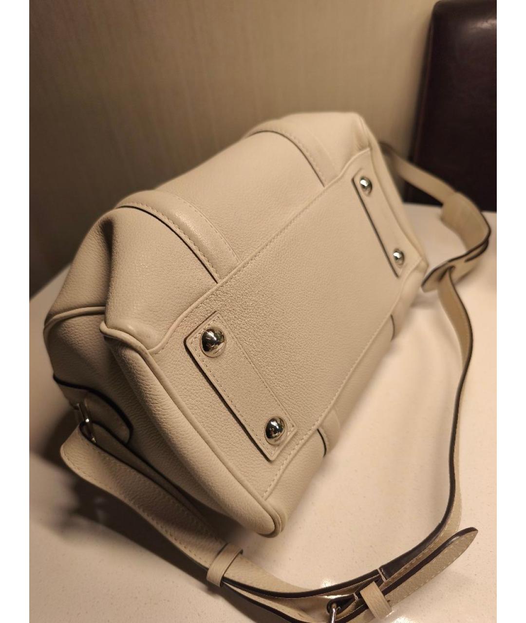 LOUIS VUITTON Бежевая кожаная сумка с короткими ручками, фото 4