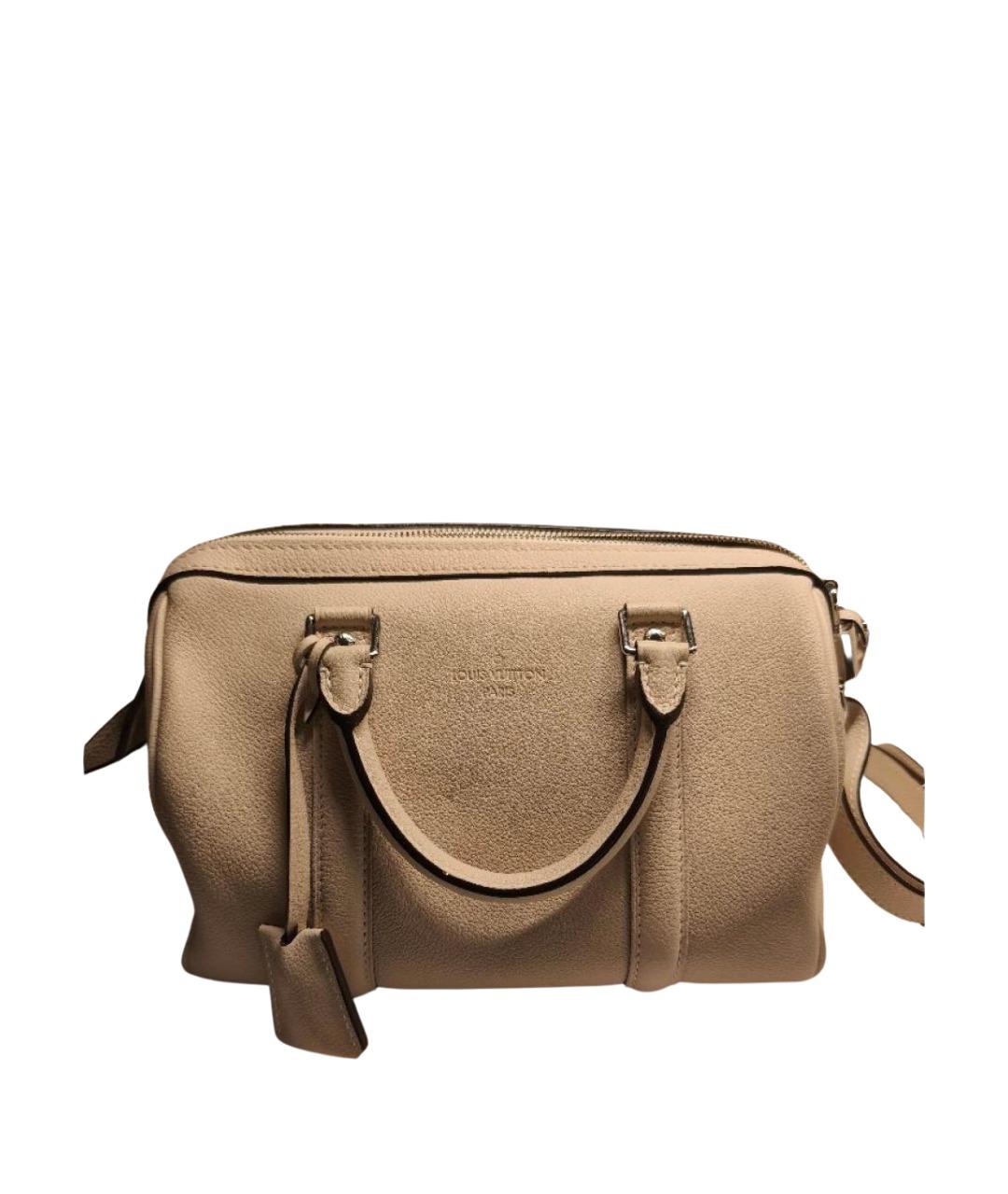 LOUIS VUITTON Бежевая кожаная сумка с короткими ручками, фото 1