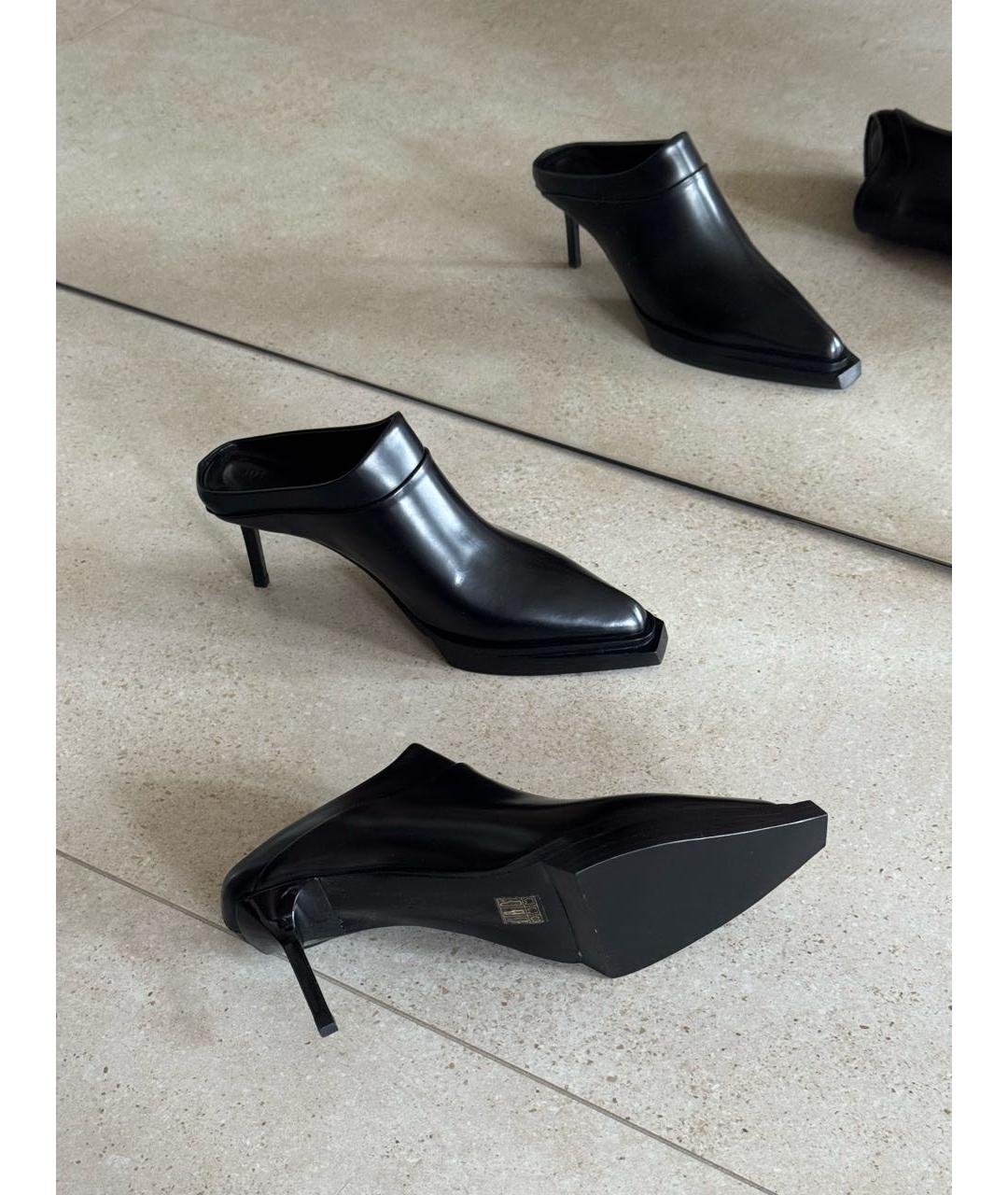 1017 ALYX 9SM Черные кожаные сабо, фото 3