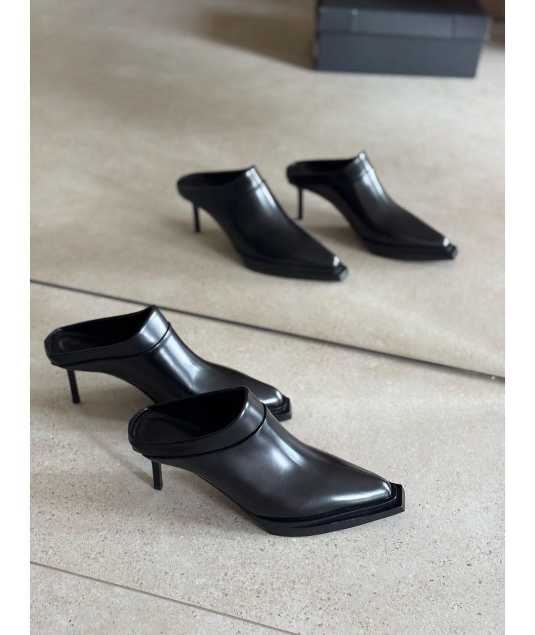 1017 ALYX 9SM Черные кожаные сабо, фото 2