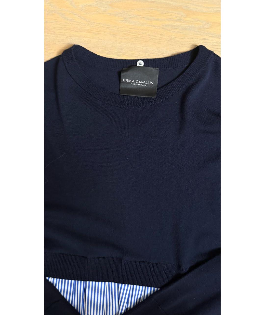 ERIKA CAVALLINI Темно-синее хлопковое повседневное платье, фото 3