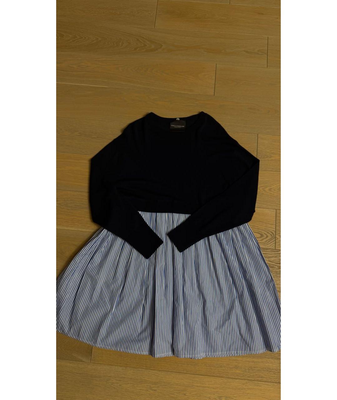 ERIKA CAVALLINI Темно-синее хлопковое повседневное платье, фото 4