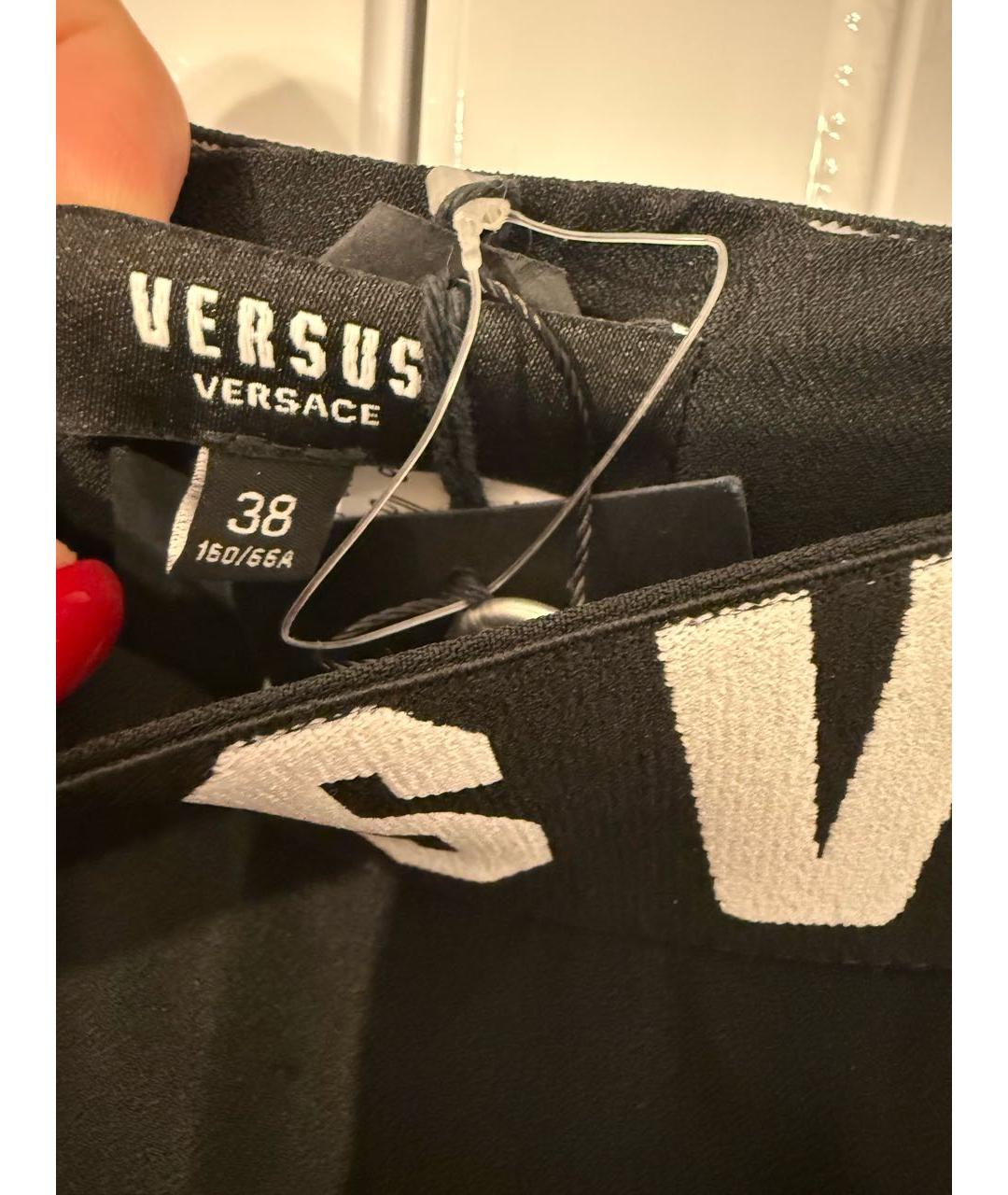 VERSUS VERSACE Черная хлопковая юбка мини, фото 2