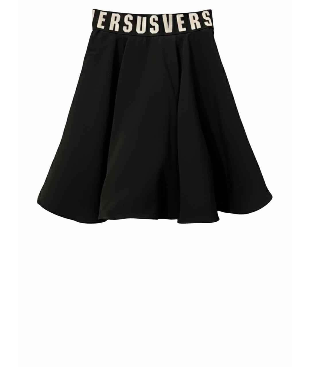 VERSUS VERSACE Черная хлопковая юбка мини, фото 1