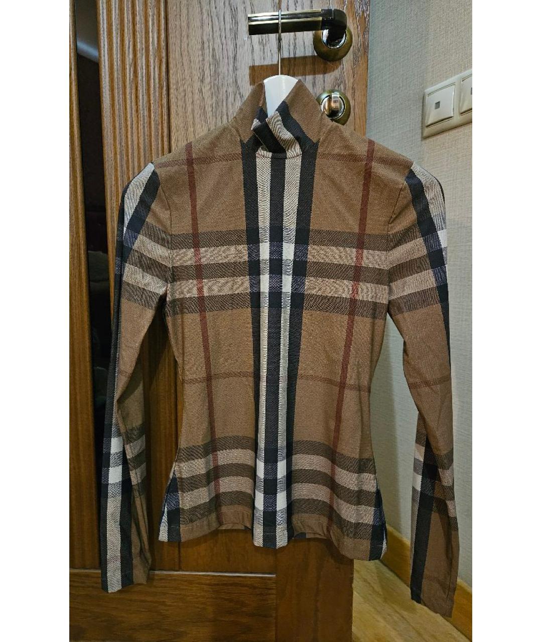 BURBERRY Коричневая полиамидовая водолазка, фото 5