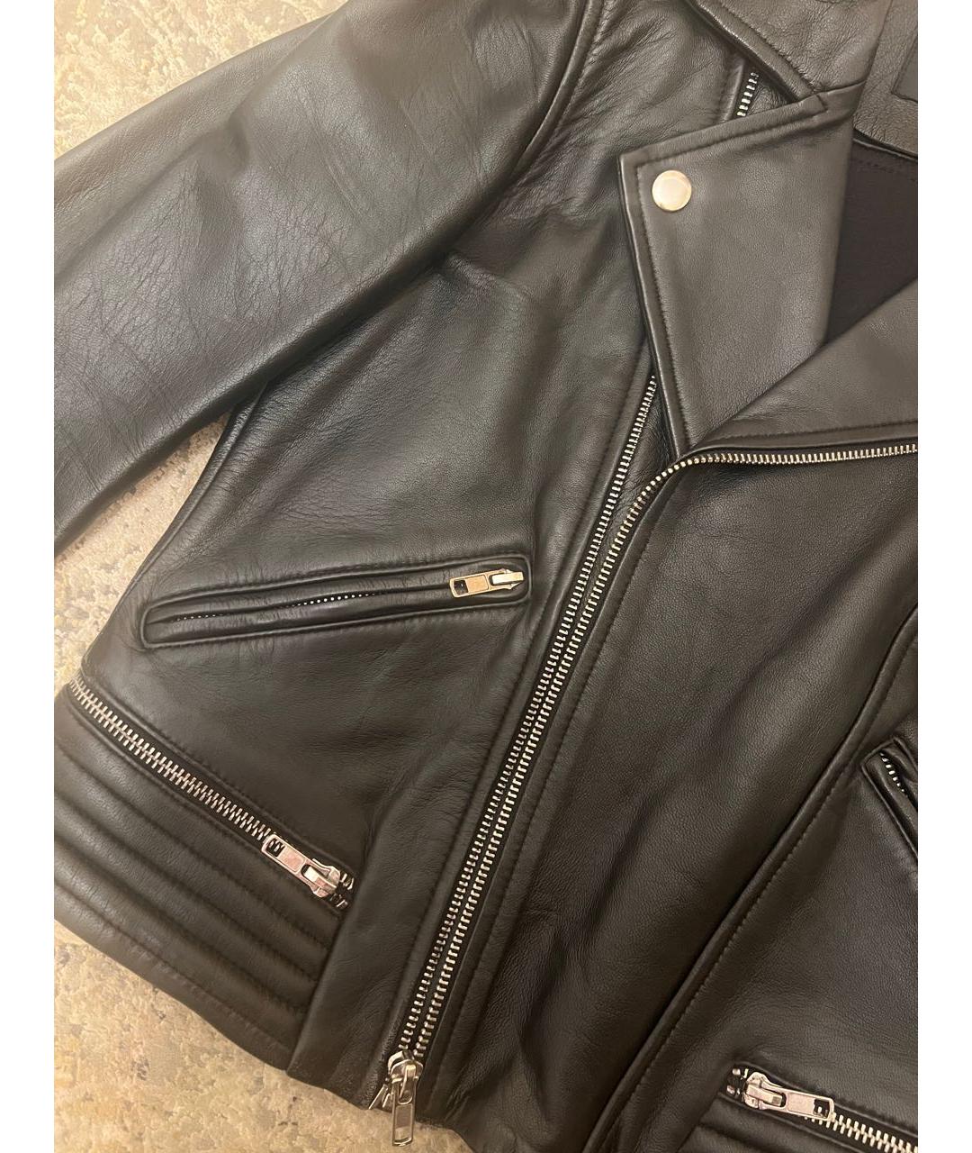 MAJE Черная кожаная куртка, фото 4