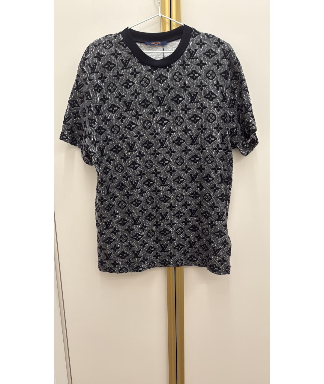 LOUIS VUITTON Черная хлопковая футболка, фото 4