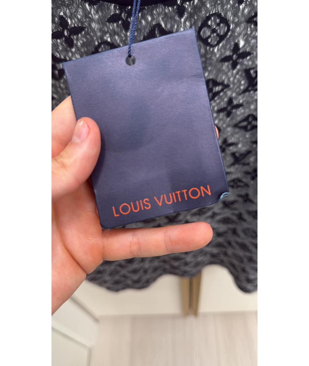 LOUIS VUITTON Черная хлопковая футболка, фото 2