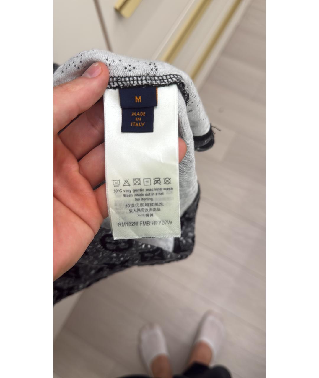 LOUIS VUITTON Черная хлопковая футболка, фото 3