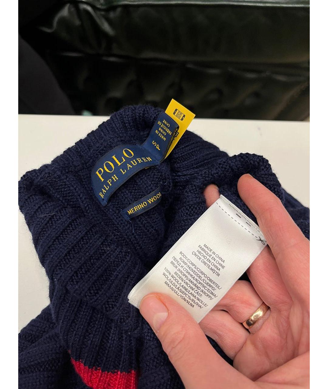 RALPH LAUREN Темно-синяя шерстяная водолазка, фото 4