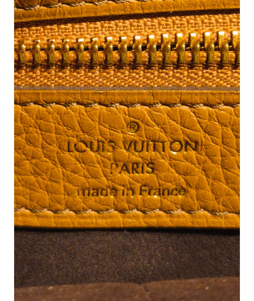 LOUIS VUITTON Коричневая кожаная сумка с короткими ручками, фото 2