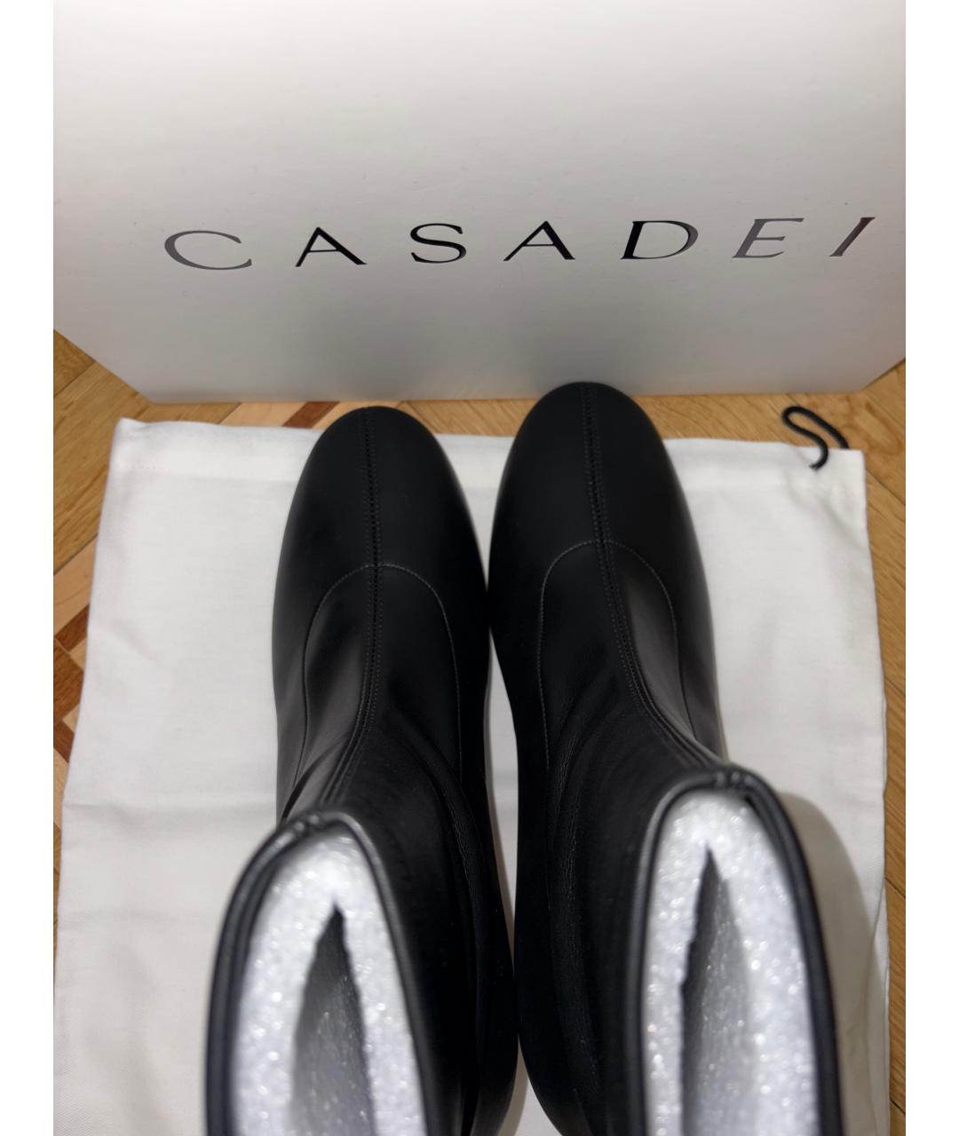 CASADEI Черные ботильоны из искусственной кожи, фото 3