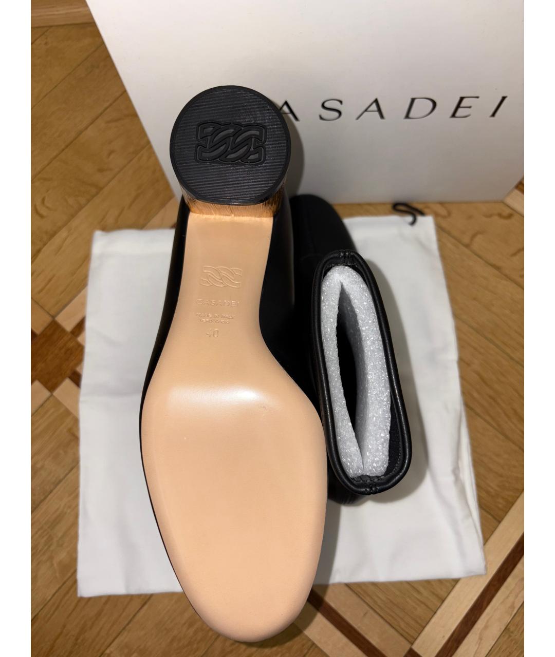 CASADEI Черные ботильоны из искусственной кожи, фото 5