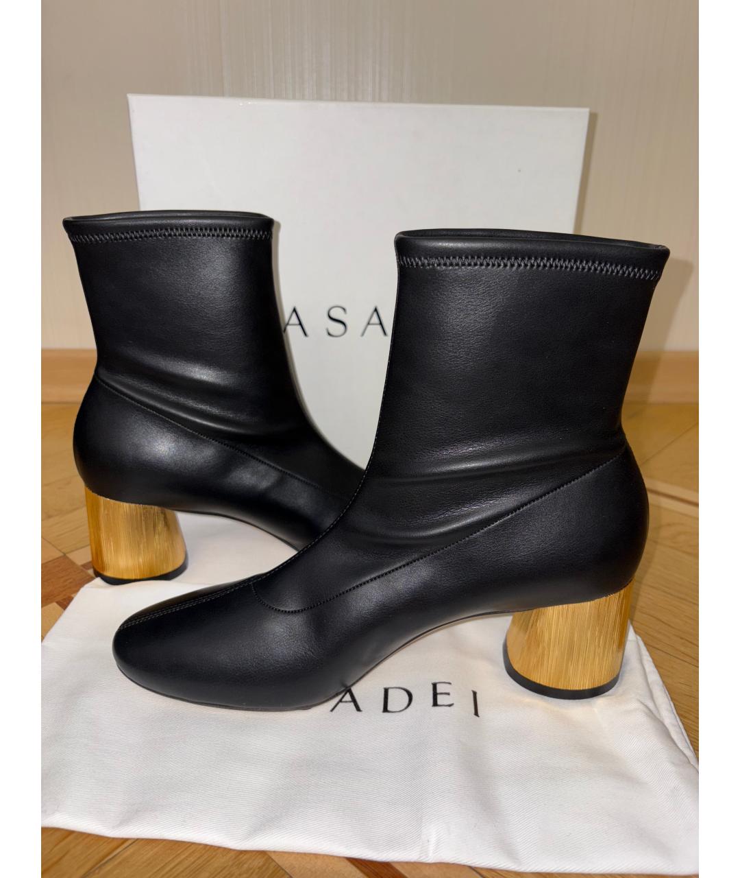 CASADEI Черные ботильоны из искусственной кожи, фото 7