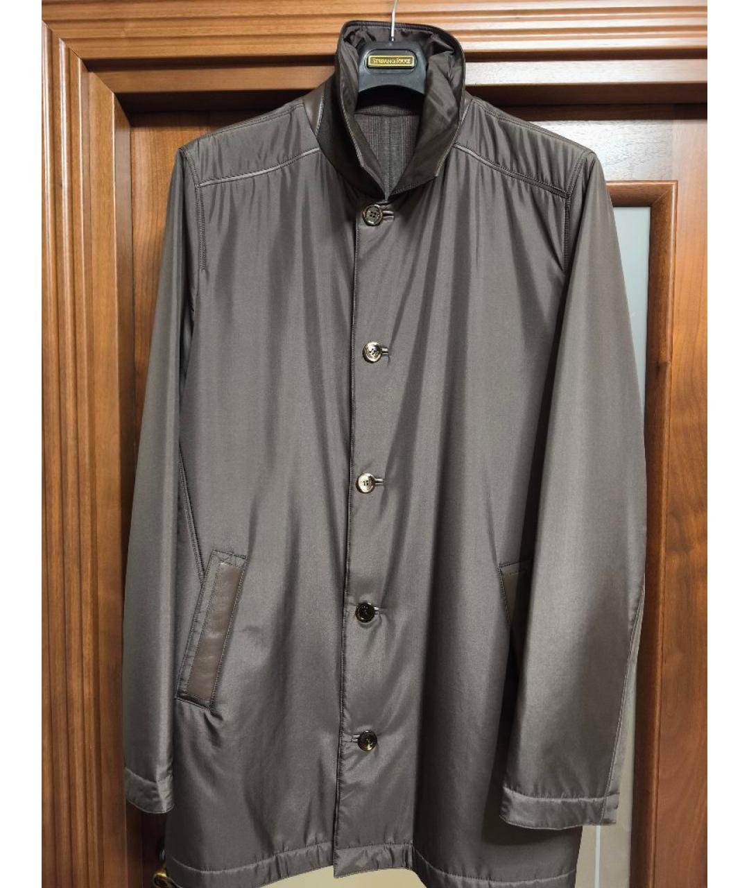 STEFANO RICCI Коричневый полиэстеровый тренч / плащ, фото 5