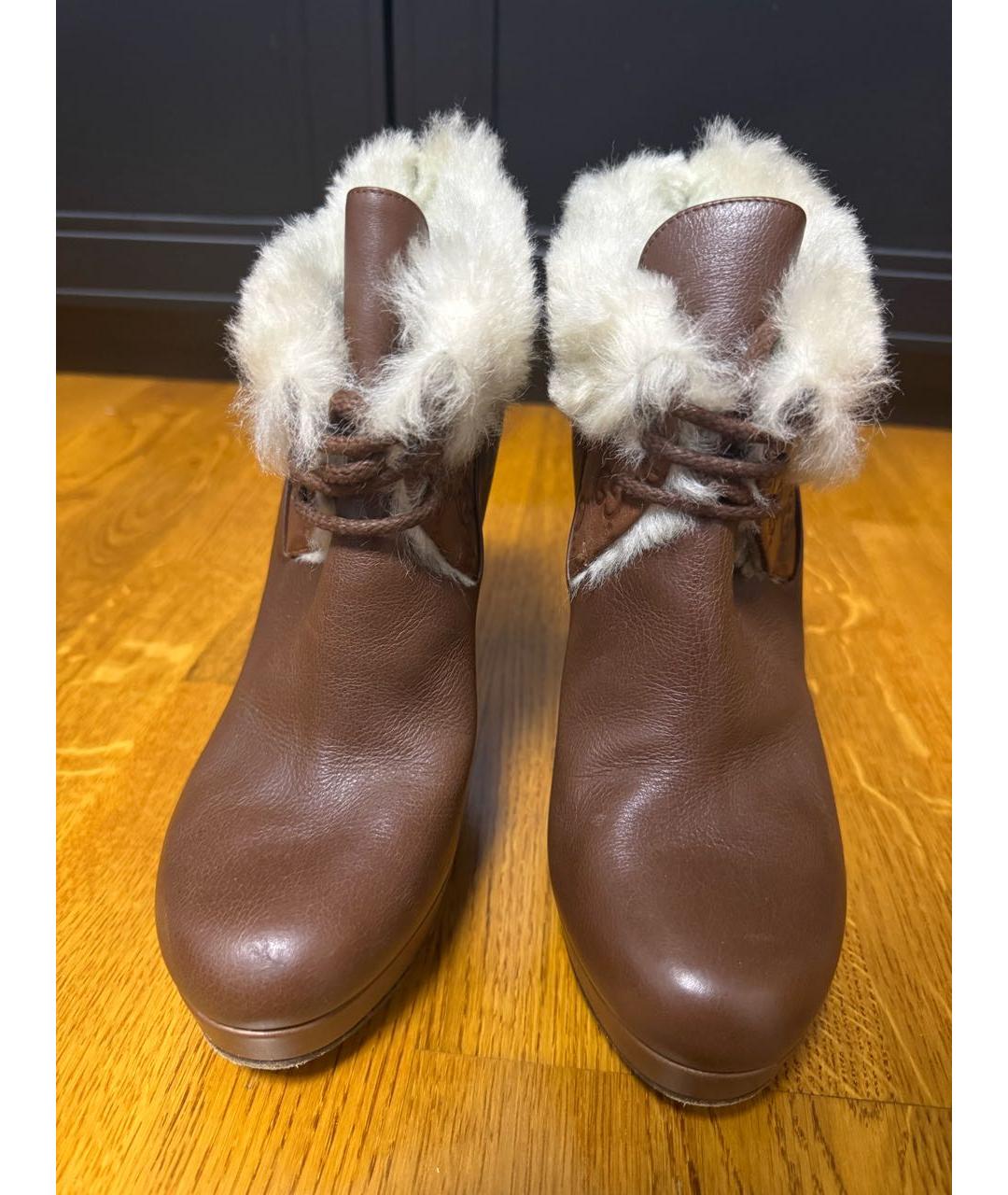 GUCCI Коричневые кожаные туфли, фото 2