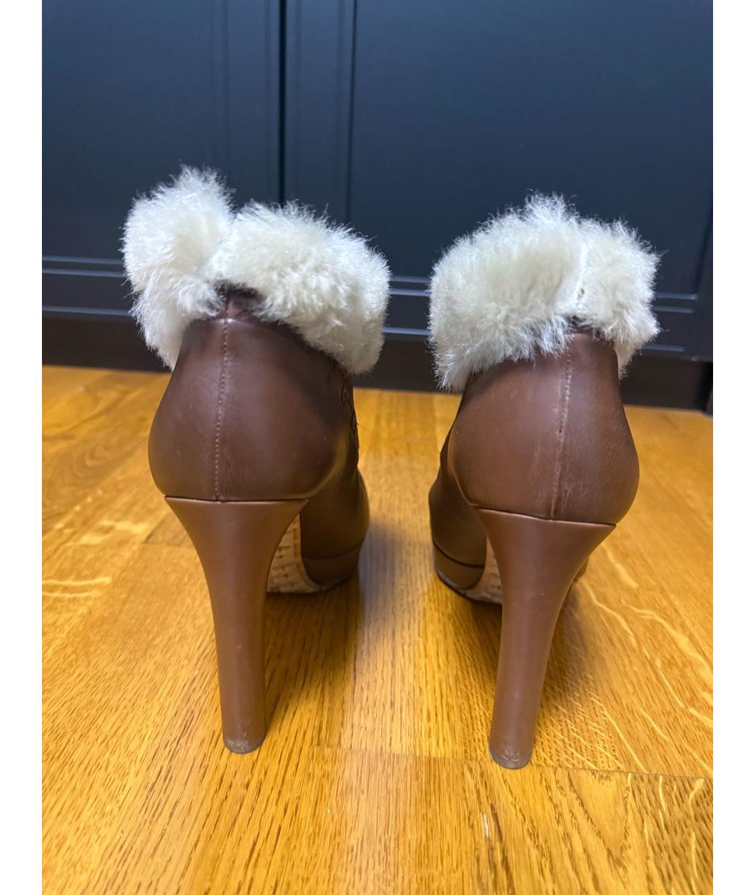 GUCCI Коричневые кожаные туфли, фото 4