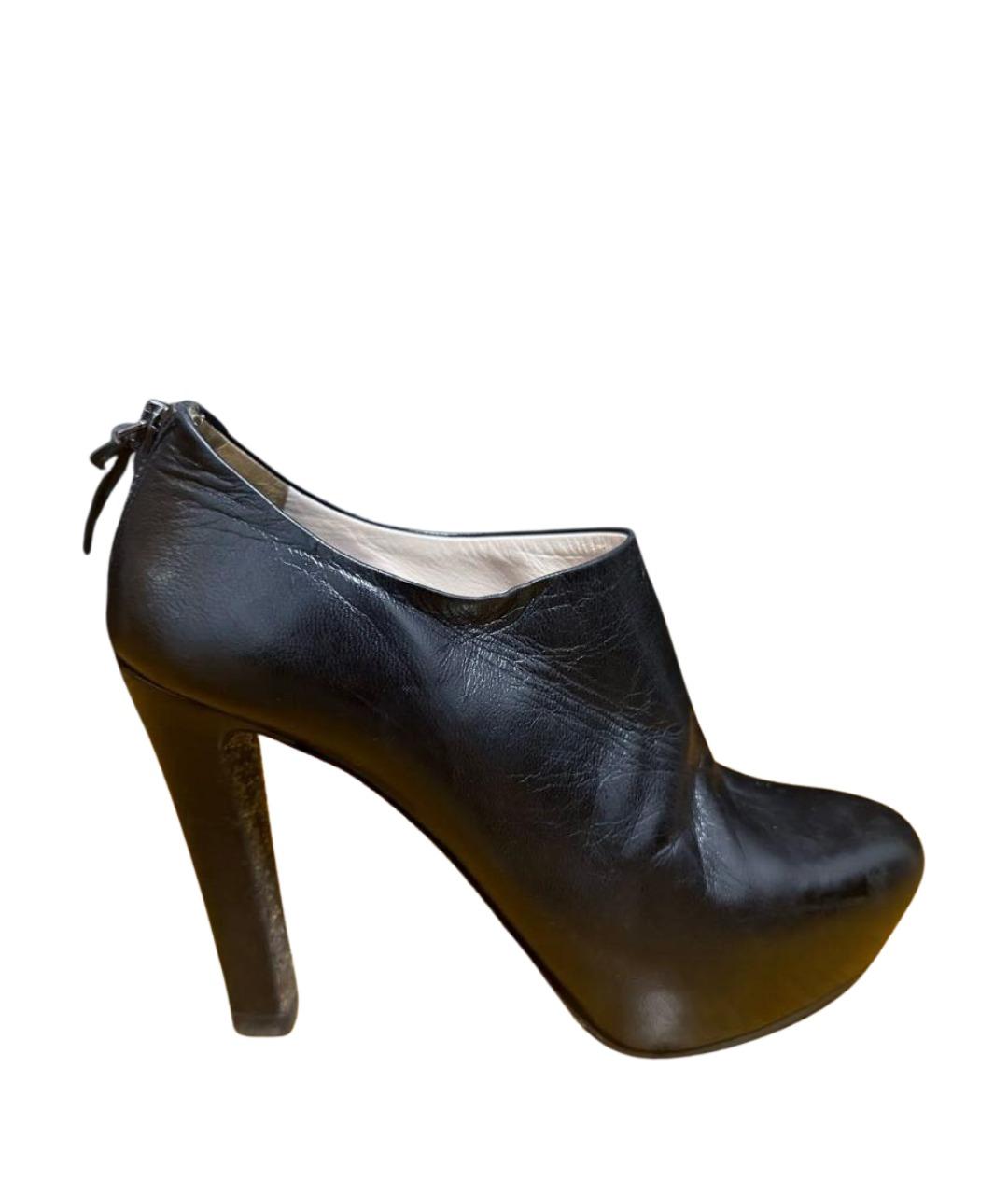 MIU MIU Черные кожаные туфли, фото 1