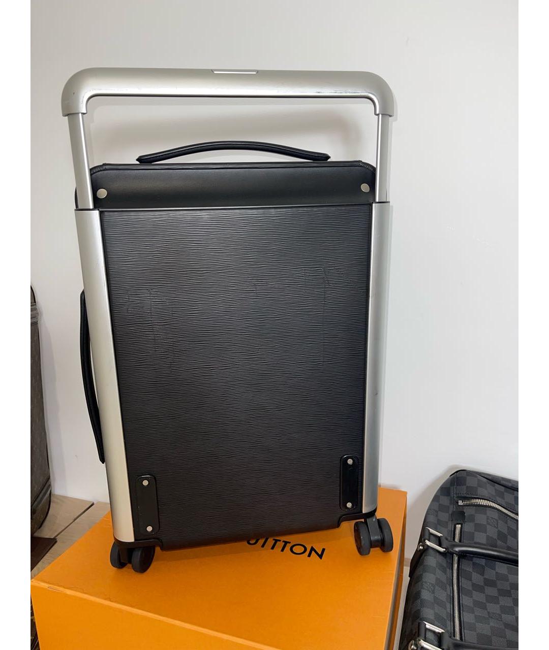 LOUIS VUITTON Антрацитовый кожаный чемодан, фото 6