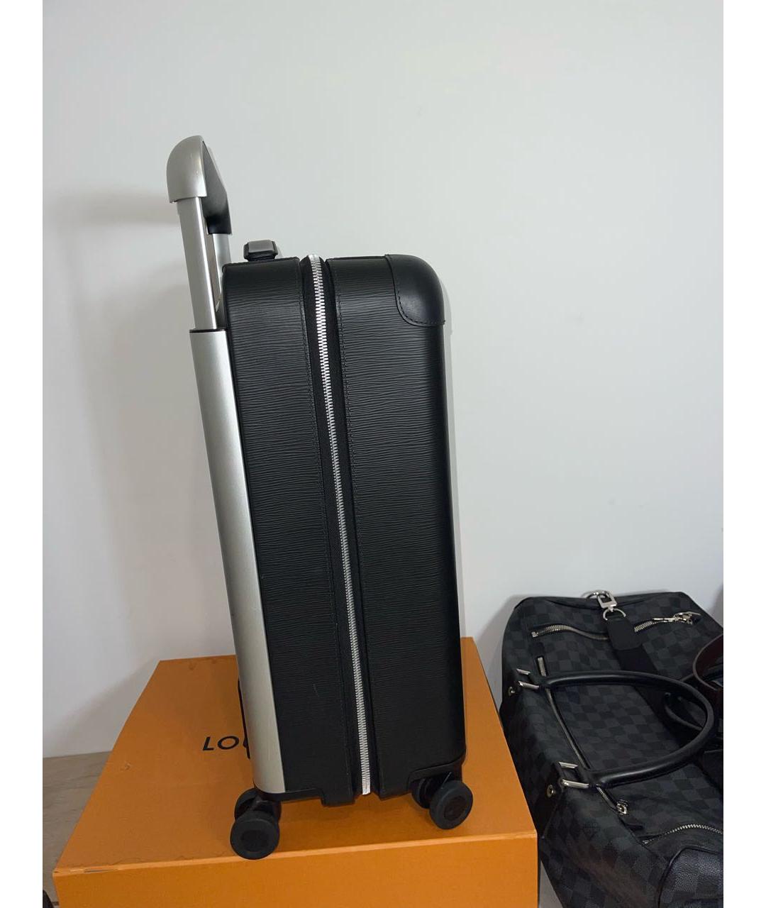 LOUIS VUITTON Антрацитовый кожаный чемодан, фото 3