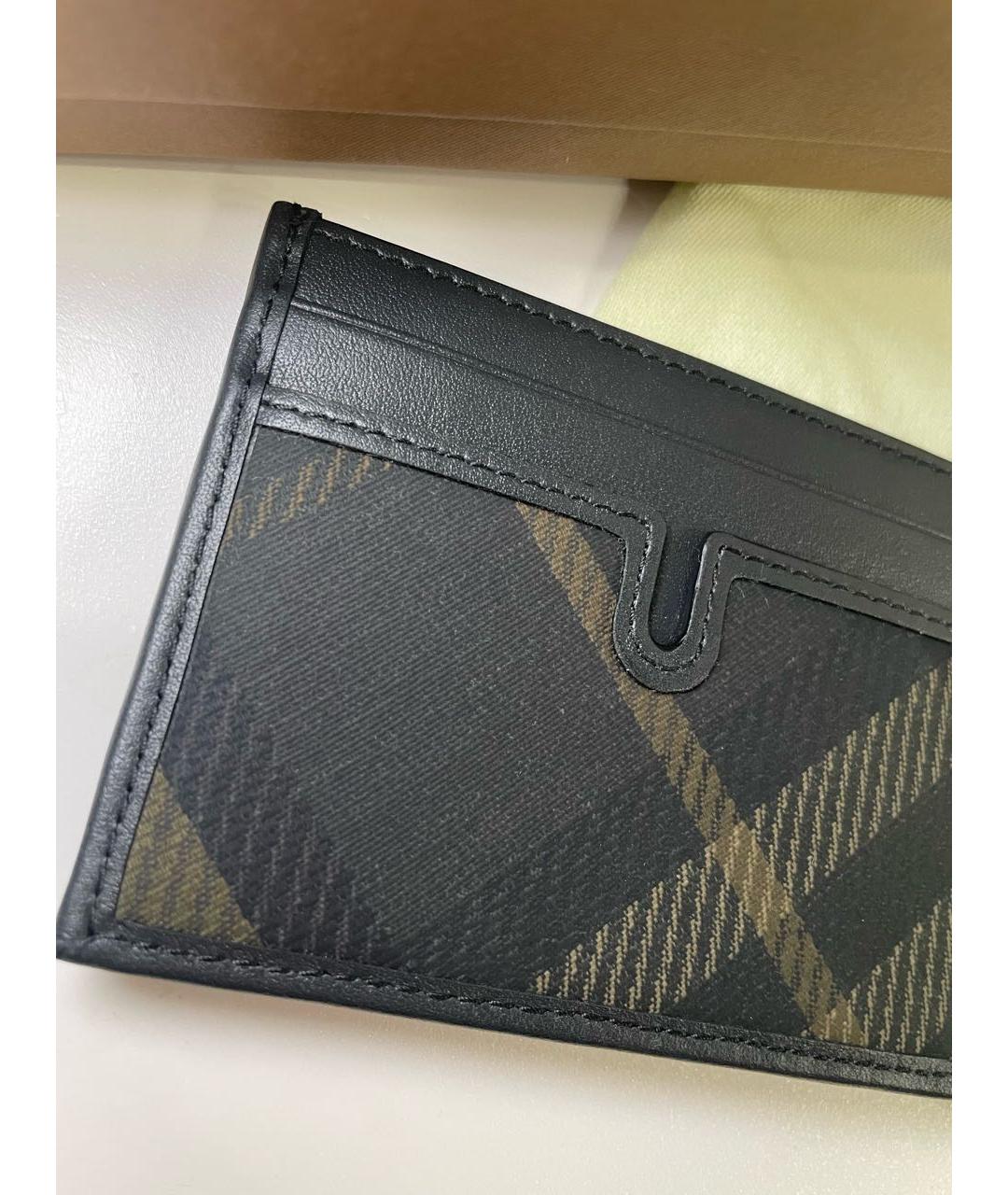 BURBERRY Черный кожаный кардхолдер, фото 2