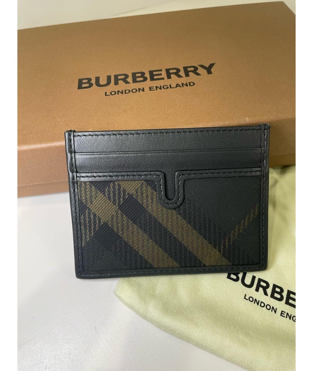 BURBERRY Черный кожаный кардхолдер, фото 3