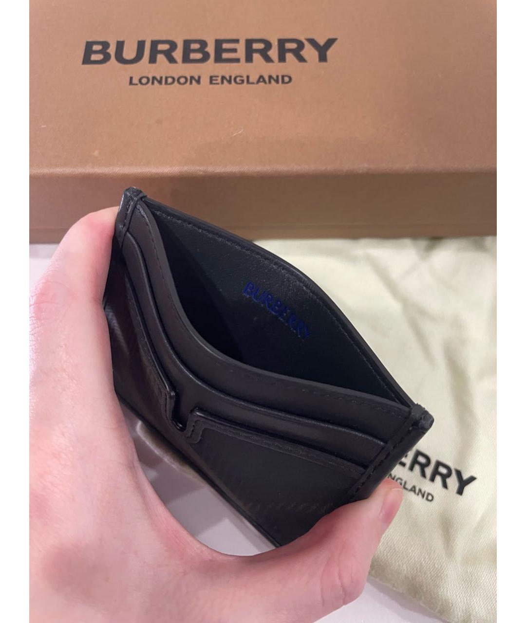 BURBERRY Черный кожаный кардхолдер, фото 5